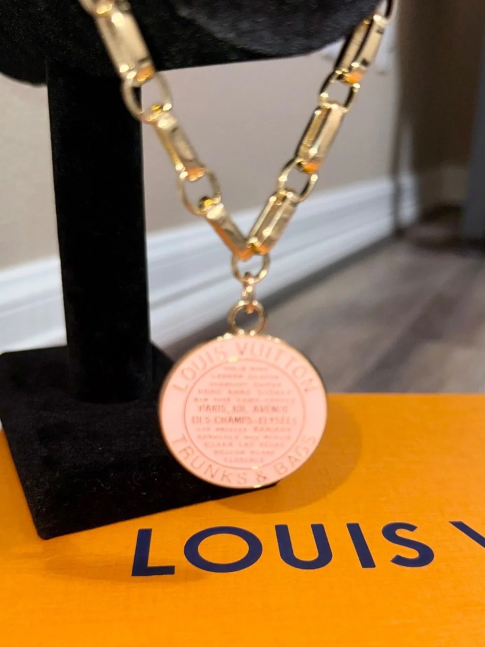 Authentic LV Luggage charm added to hypoallergenic bracelet